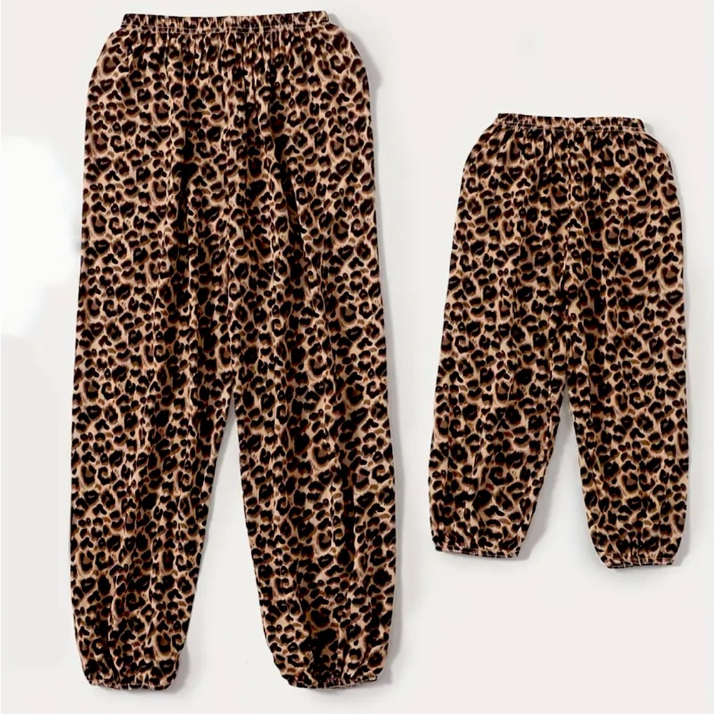 Mother Daughter Matching Leopard Pants